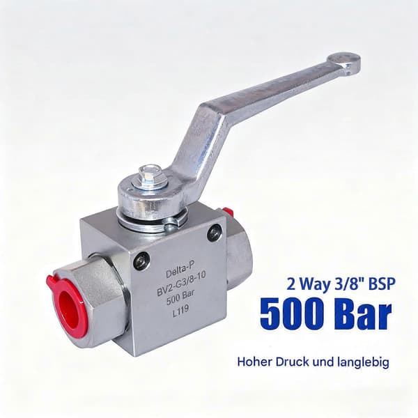 Hydraulisk kulventil 2-vägs högtryck - 3/8\" BSP