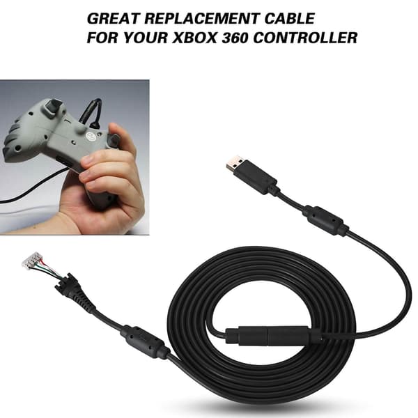 USB 4-polet Gamepad Kabel Udskiftningsledning Afbryder Adapter Til Xbox 360 (sort)