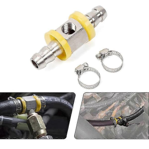 3/8\" Bränslelednings tryck T-koppling adapter för bränsletrycksmätare sensor hullingförsedd push lock T-koppling adapter QAQ