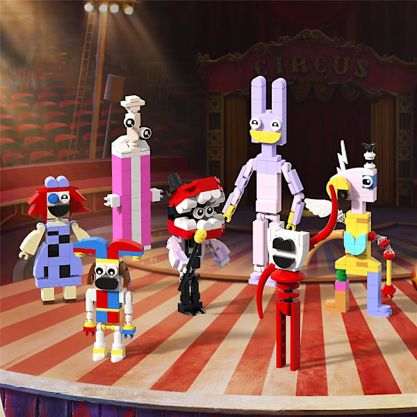 7 Pack The Amazing Digital Circus Jax Pomni Minifigures Kootut Mini Rakennuspalikka Keräilymallihahmot Lelut Lapsille Lahjat