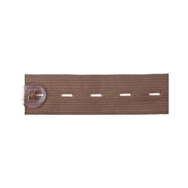 Elastisk Knapp Midjeförlängare Byxor Jeans Expander Midjeband Knapp Brown 5PCS