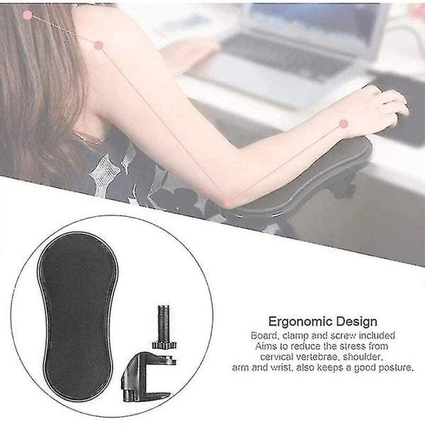 Datorarmstöd, ergonomiskt tangentbordsstöd för handledsstöd, roterande handledsstöd för bord (svart