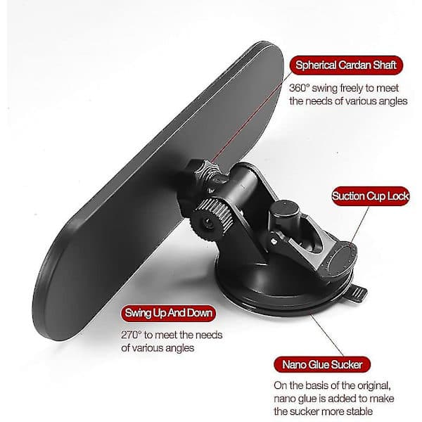 Car Interior Rearview Mirror, Suction Cup Interior Rearview Mirror