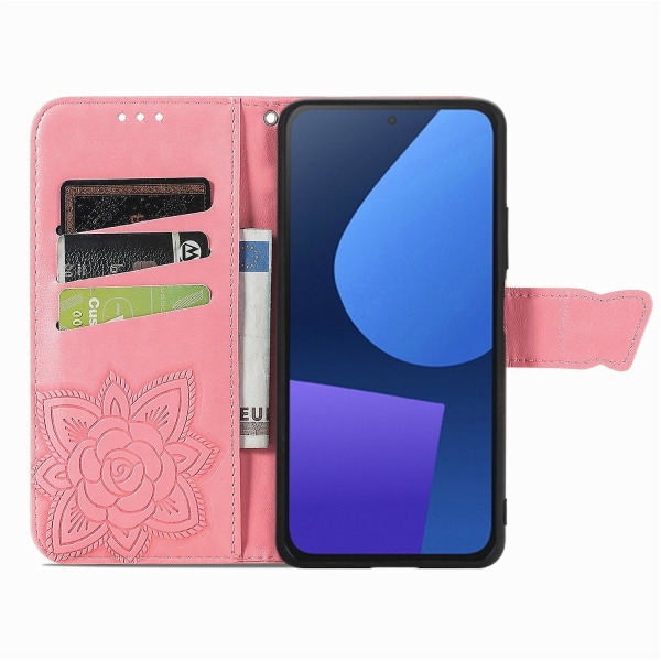 Sommerfugl Blomster Lær Etui Til Fairphone 5 Pink