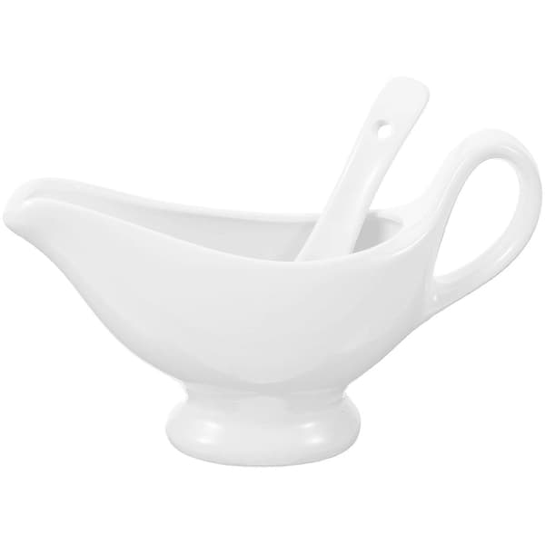 Sovseskål med dyb ske Keramisk mælkekande Keramisk sovseserveringsfad Kaffeflødekande