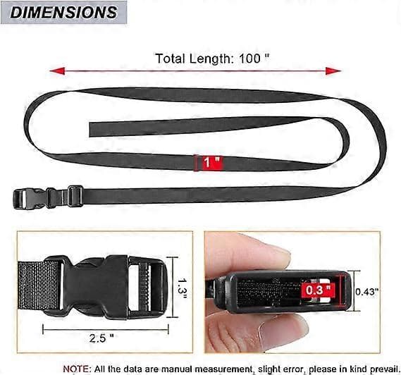 188cm*2.5cm Stroppspenne Pakkestropper Justerbart 1-tommers belte