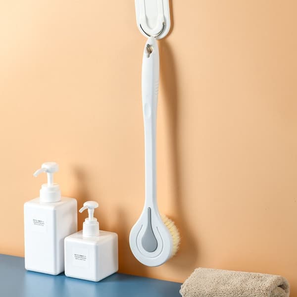 Long Handle Bath Brush, Soft Bristle, Back Scrubber, Bathroom Brush, Mud Back Scrubber Abyss Blue