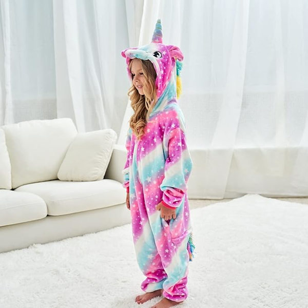 Flickor enhörning pyjamas Barn enhörning heldress pyjamas