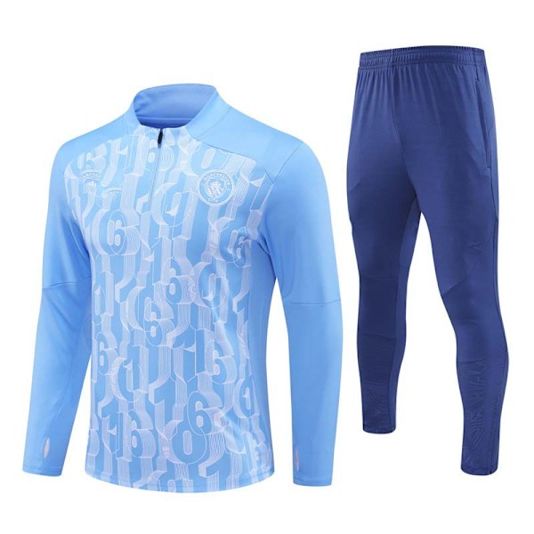 2024 Manchester City Ny Fodboldtrøje Langærmet Træningsset til Voksne og Børn Lyseblå/Camouflage Light blue/camouflage M