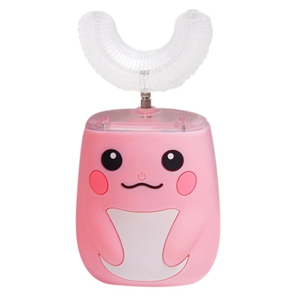 Pink børnetandbørste elektrisk U-formet automatisk tandbørste 6 rengøringstilstande tegneserie Z59214