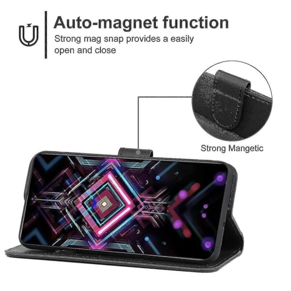 Læder Etui Til Xiaomi Redmi K40 Gaming fi Black