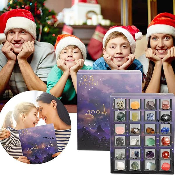 Jule Sten Blind Box Børns 24-Dages Julekalender Nedtælling Blind Box Pynt Hjem Sten