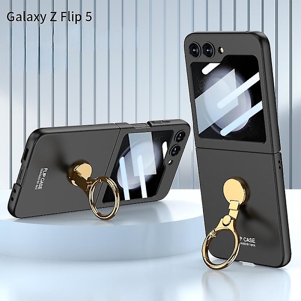 Z Flip 5 Skal Ultratunt, Skal Kompatibelt Samsung Galaxy Z Flip 5 Med Kameraskärmskydd & Ringhållare Ställ