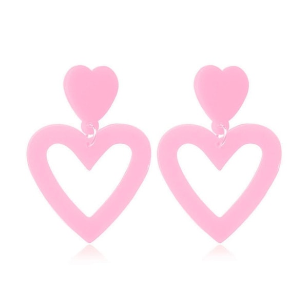 Dobbel hjerteformede øredobber anheng hjerteformede øredobber Dagsgave kvinners øredobber anheng