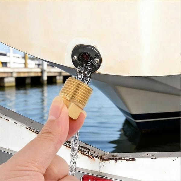 4 stk. bådafløbspropper 1/2\" NPT messing bådafløbsprop flare rørfitting garboard afløbsprop til de fleste bådskrogdele Gul