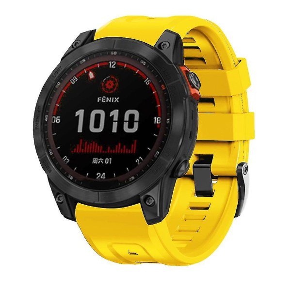 Silikonklokkebånd for Garmin Forerunner 965/955/945/935 Vanntett Myk Rem med Spenne Yellow