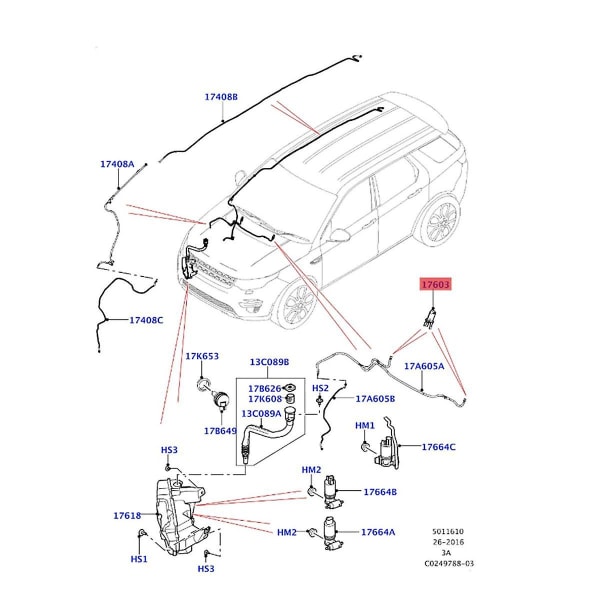 2 kpl etutuulilasin pesurin suutinsuihku, lämmitetty LR059996 Sport 2015-2021 Black