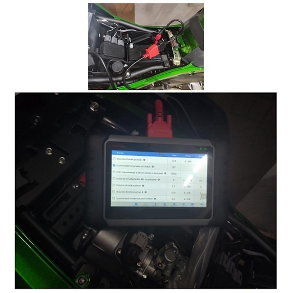 2 stk. 6 til 16-polet motorcykel OBD-adaptere OBD2 diagnostisk kabelforlænger stik til Black
