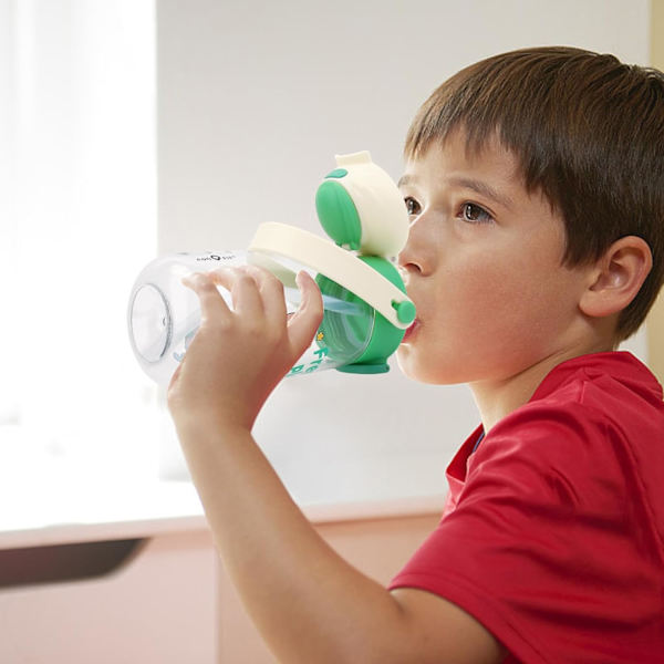 480 ml:n lasten vesipullot, vuotamattomat, lasten vesipullo kouluun, jossa silikonipilli ja juomakärki, lukittava kansi, BPA-vapaa, Tritan-muovi