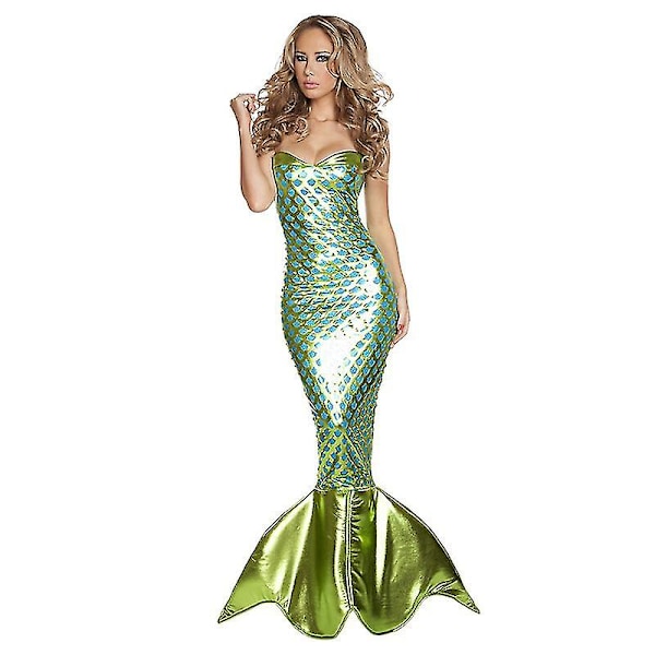 Bkqu Anime Sexy Pieni Merenneito Ariel Prinsessa Asuja Aikuiset Naiset Halloween Pieni Merenneito Ariel Cosplay Pukeutua Hieno Puku V Green XL