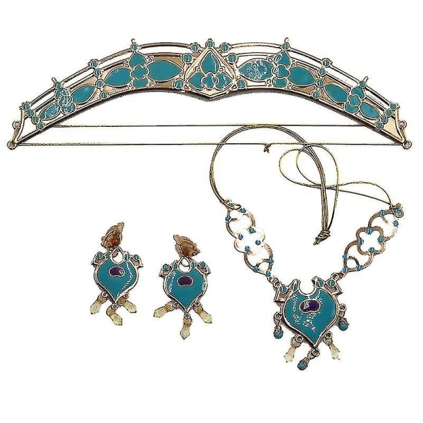 3 st Classy Jasmine halsband örhängen Princess Pannband Set för kvinnor Gift