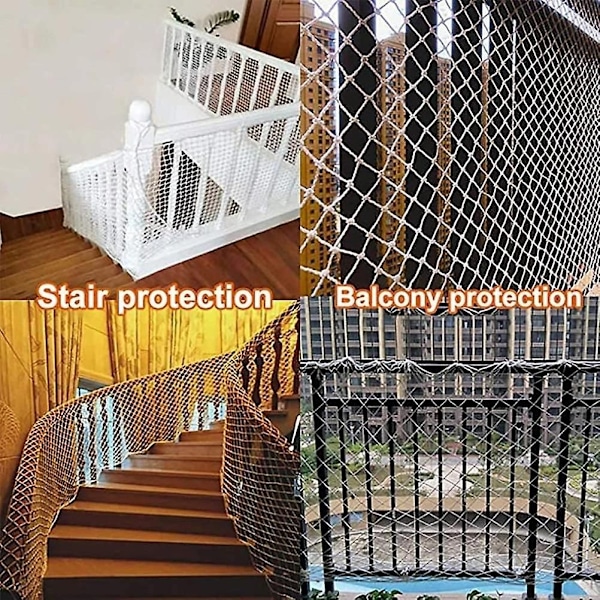 Sikkerhedsnet til Børn Bygningsreb Mod Fald Net Nylon Net Balkon Vindue Trappe Beskyttelse Sikker Hæk Baby Kat Hund 1.5x6m