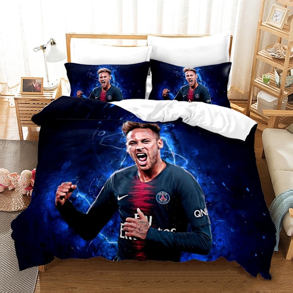 Messi 3D-tryckt tredelad täcke, lakan och örngott