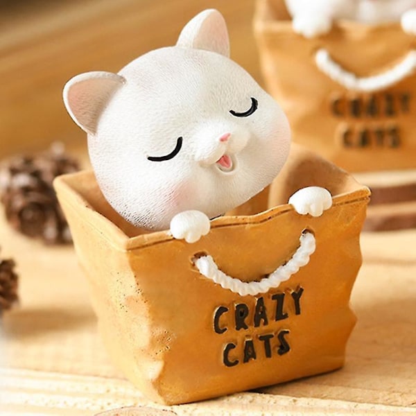 Sarjakuva kissa pudistelee päätä Design Car Figurine Craft malli Ornamentti Desktop Decor