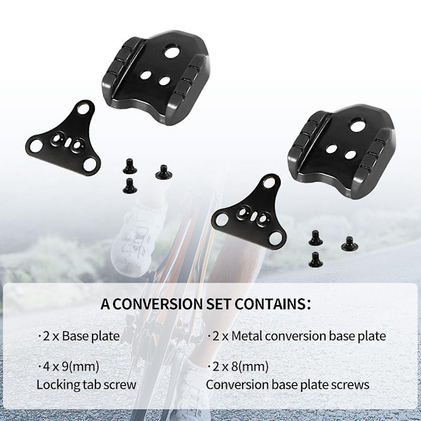 Cykel Lås Pedal Adapter Vej Konverter Pedal Spd Sko Klamp Dækning Dobbelt Brug Adapter Klamp Cykel black