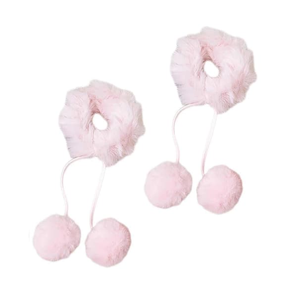 Pompoms Plys Hår Scrunchies til Studerende Børn Elastisk Hestehaleholder Søde Boller Hårpynt Hårstyling Dekoration