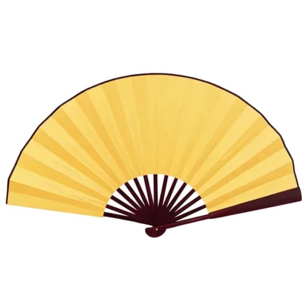Hand Fan - Solid Color - Extra Large 33cm Yellow Yellow Gul