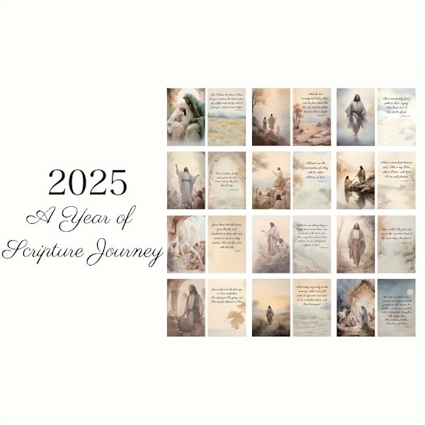 2025 Jesus Kalender Jesus Rejse Billede Maleri Skrivebords Kalender Dagsplan