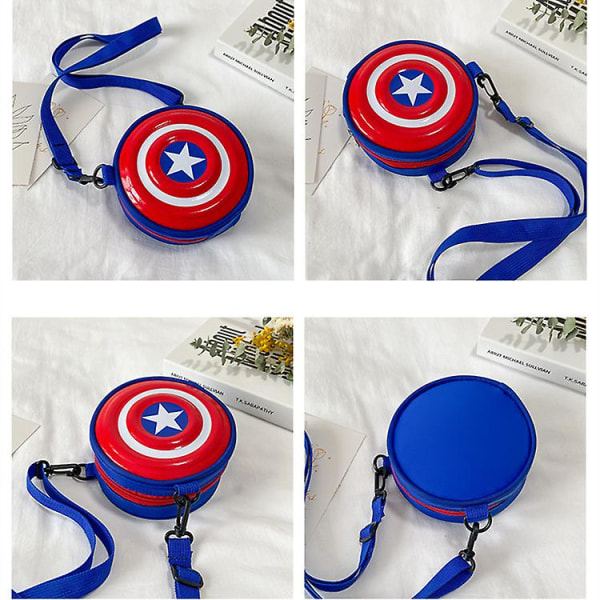 Lasten Spiderman Captain America Mini Messenger -laukku Olkalaukku Pyöreä laukku Lahjat Sky Blue