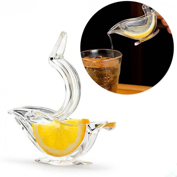 Manuaalinen sitruunapuritin, linnun sitruunapuristimen ergonominen muotoilu, kannettava akryylinen manuaalinen sitruunaviipaleen puristin Transparent