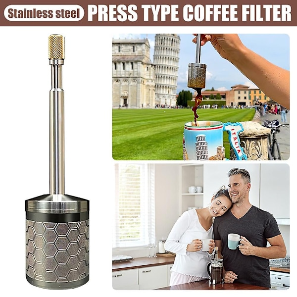 Kaffeinfuser Kreativ Kaffe Te-infuser Rustfritt Stål Trykktype Kaffeinfuser Te-sil Home Office