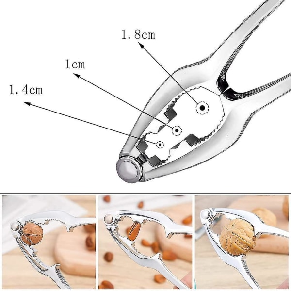 2 stk. Nøddeknækker til nødder, skaldyr, tung nøddeknækker, nød, pekannød, valnøddeknækker, frugt