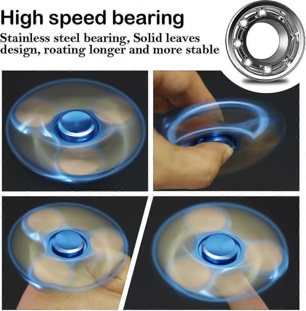 Fidget Spinner-legetøj i rustfrit stål - højpræcision til stresslindring A-blue-solid