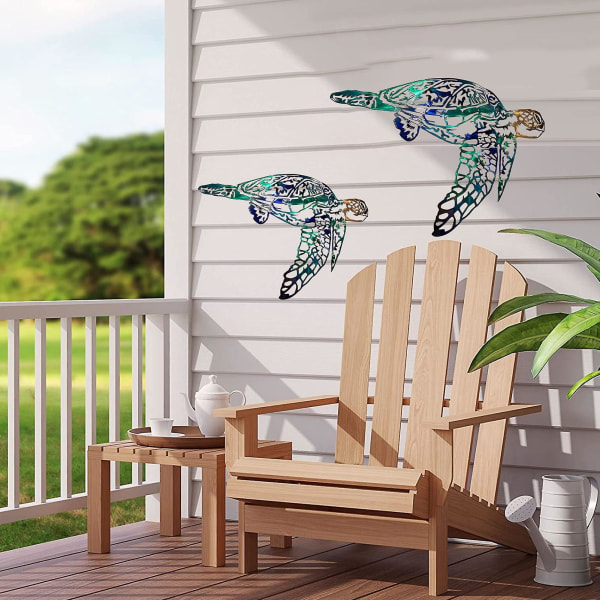Metall havssköldpadda mönster väggdekal Akvarium havsvägg dekor DIY konst hem sovrum vardagsrum kontorsdekaler 40 cm