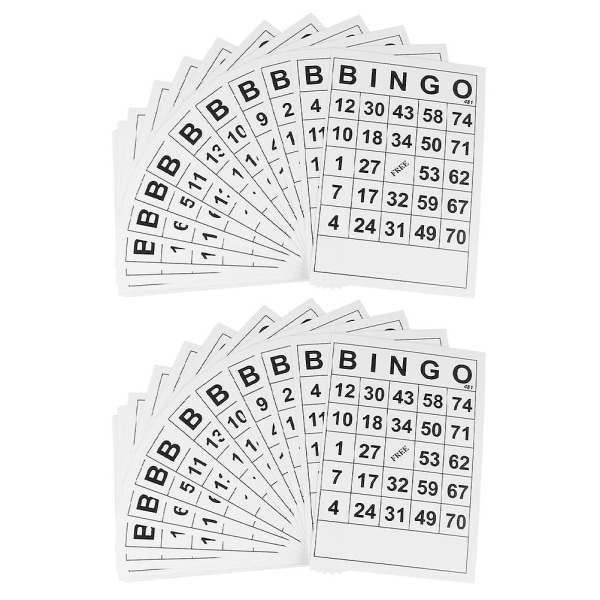 120 kpl aikuisille tarkoitettuja bingo-kutsukortteja, bingo-taulu, ilmaisia bingo-kortteja, bingo-paperikortteja White 15.5X10.5X0.1cm