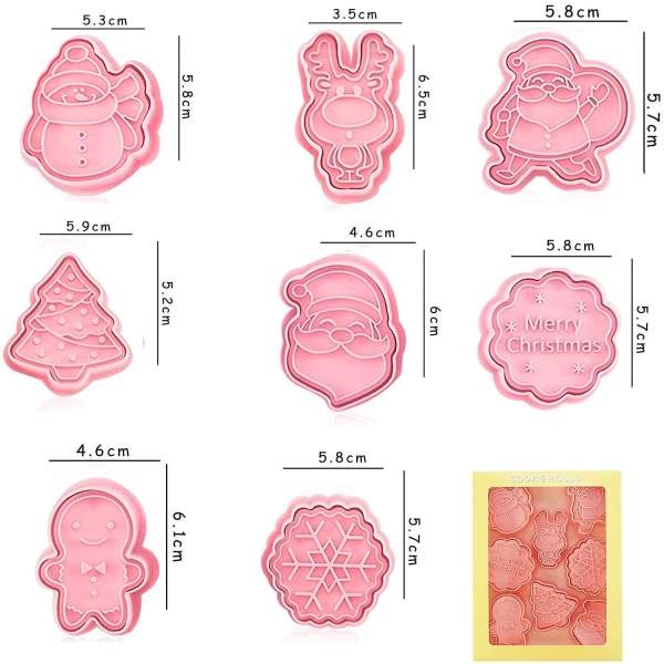 Set Of 8 Christmas Cookie Cutters Cookie Cutters