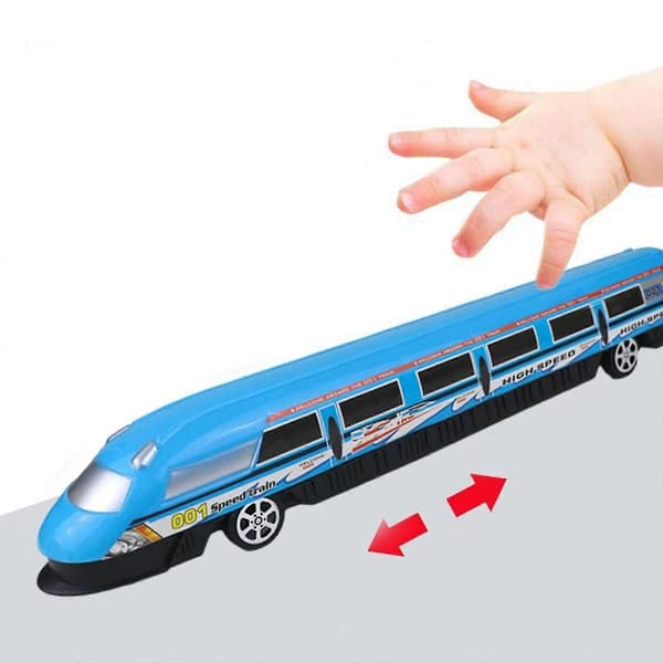 Lasten simulaatio suurnopeusjunan malli leluauto kärry lelu Blue