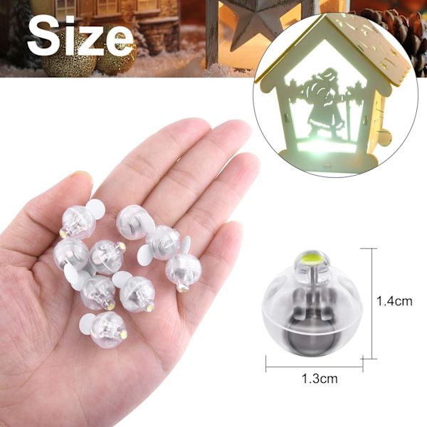 20 stk LED Mini Rund Ballong Lys Julefest LED Ballonger Lys for Juledekorasjon