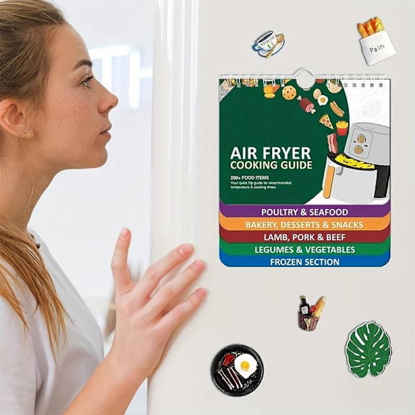 Kokbok - Kokböcker Instant Air Fryer Tillbehör Ugn Matlagning Gryta Temp Kökskonvertering, Flerfärgad, Stor