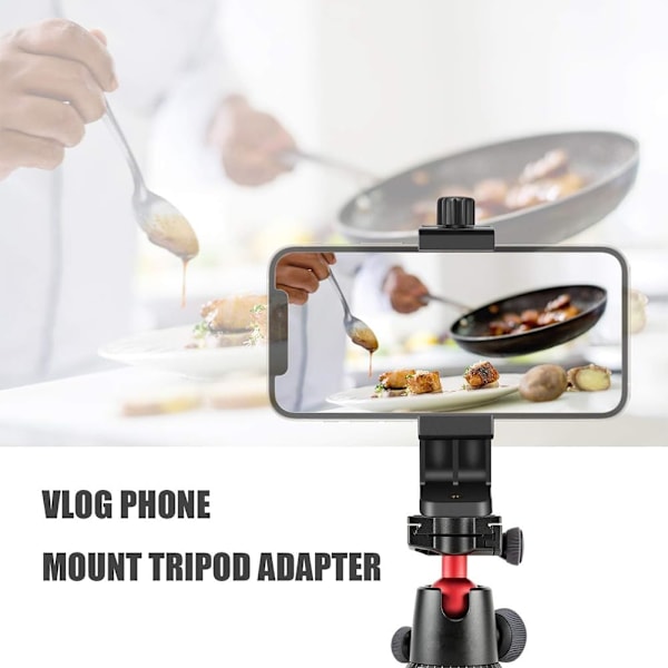 Universal Smartphone Tripod, Vertikal Smartphone Holder, Telefonklemmeadapter, Kamera Tripod Holder Klemme, Kompatibel Tripod, Tripod Mount