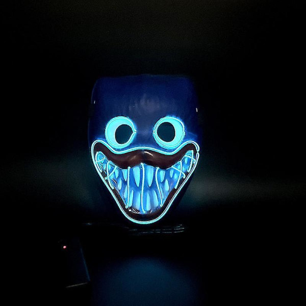 Huggy Wuggy LED-maske Poppy Playtime Poppy's Playtime-maske Halloween-maske Blue