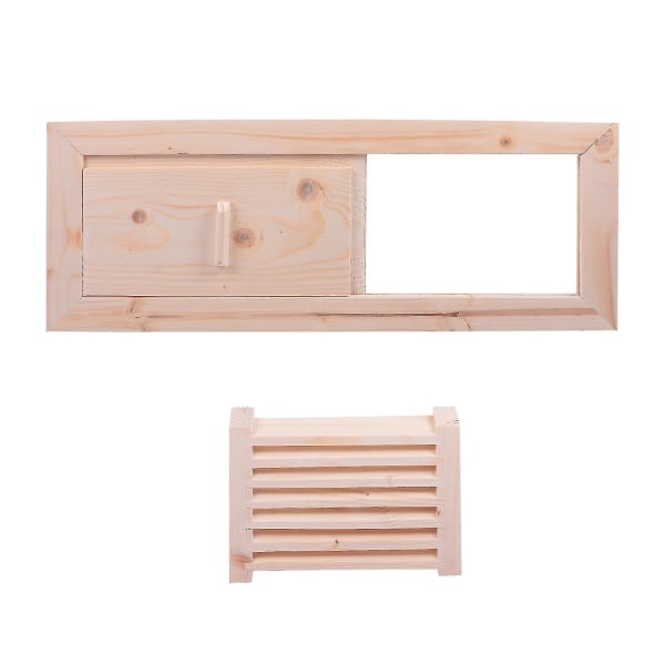 1 sett Sauna Room Air Vent Rullegardiner Grill Ventilasjonspanel Sauna Romutstyr Beige 34X12.5cm