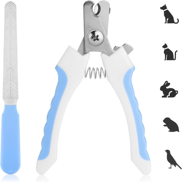 Lemmikkien kynsileikkuri, koiran kynsileikkuri, ammattimainen kynsileikkuri suojalla ja turvalukolla, kynsileikkurit koirille ja kissoille (sininen)