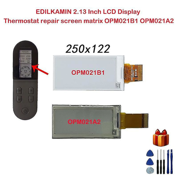 Edilkamin 2,13 tommer Lcd Display Termostat Reparationsskærm Matrix Opm021b1 Opm021a2 Hink-e0213a22