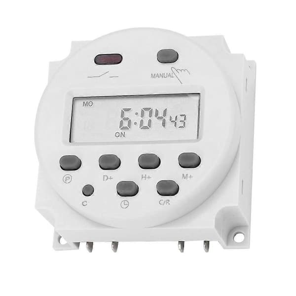 Digital timeromkopplare, 12V DC-ingång, 16Amp veckoprogrammerbart relä med LCD-display, sparar inställningar 60 dagar utan ström, kompakt storlek, stöder