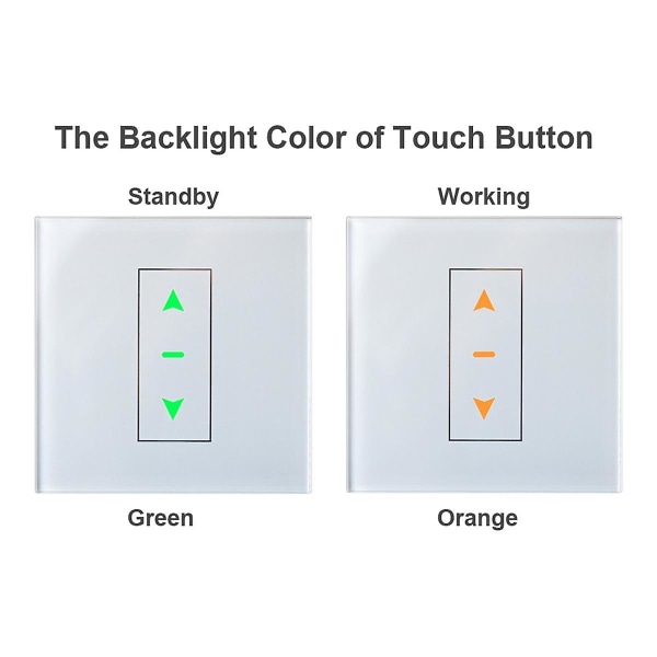 Tuya WiFi Smart Touch Button Switch tilsluttet elektriske gardiner Rulleskodder Kompatibel til Alexa Home White